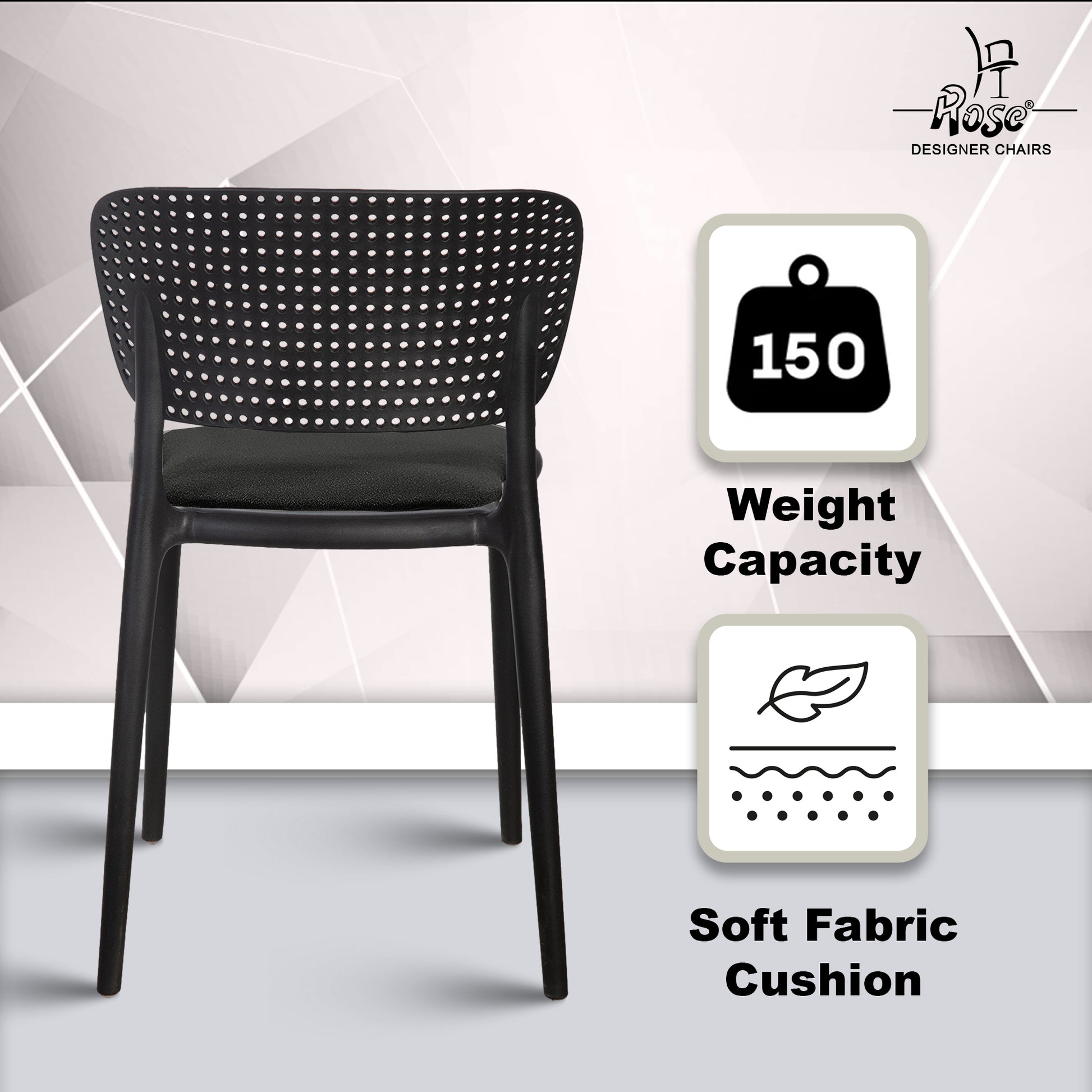 Evaa black cushion(black) set 4 features 2
