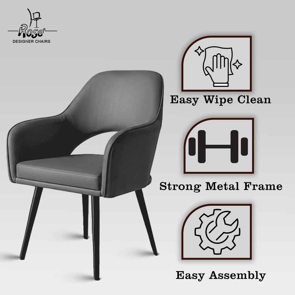 Yuri Faux Leather Chair Slatey (Gray)Set of 1 Features 2