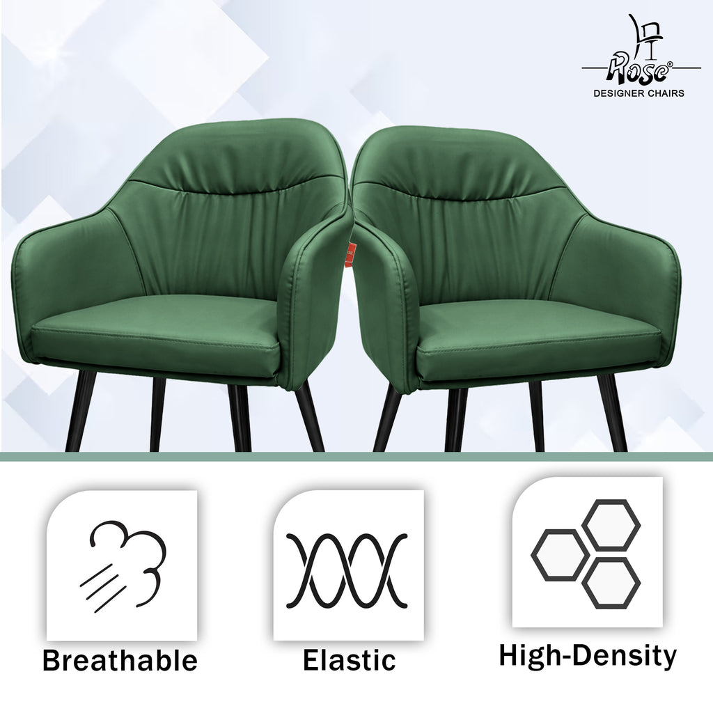 Mack Faux Leather Chair(Pine Green) Set of 1 Features 2