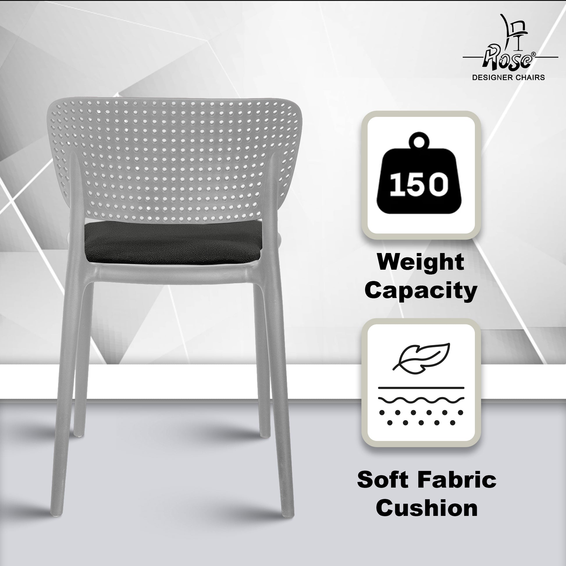 Evaa grey  cushion black set of 4 features 2