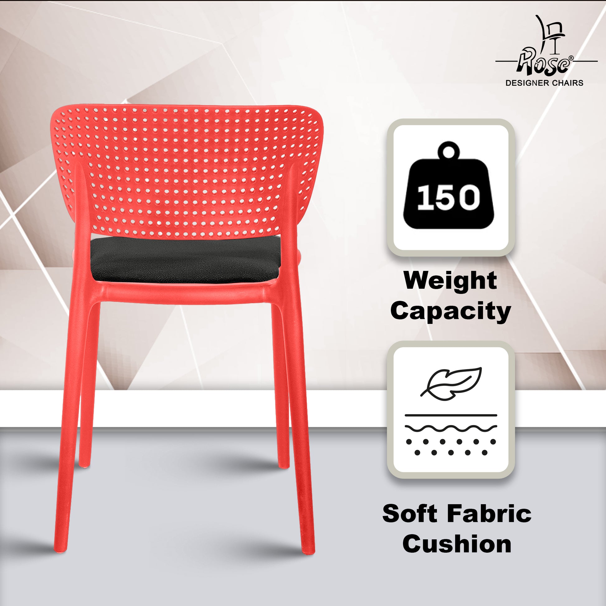 Evaa red cushion black set of 2 features 2