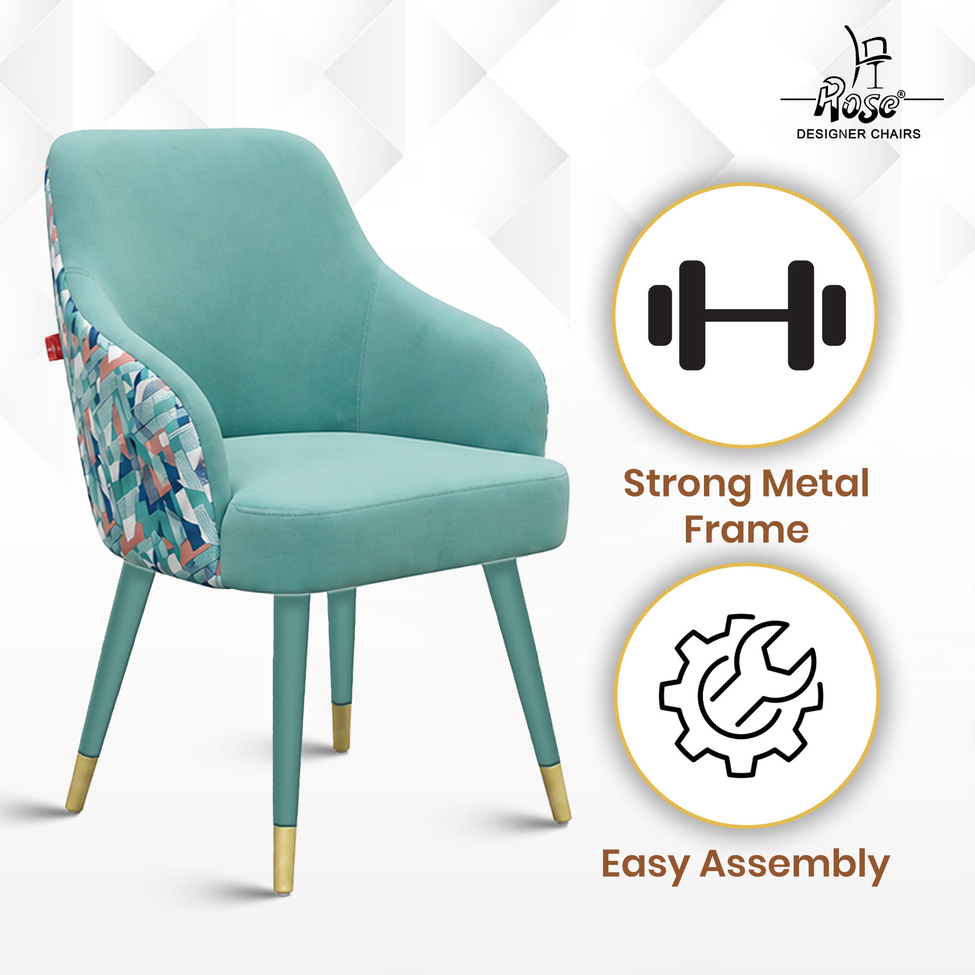  Paul Modern Upholstered Accent Dining Chair(Ocean Blue) Set of 1 Features 2