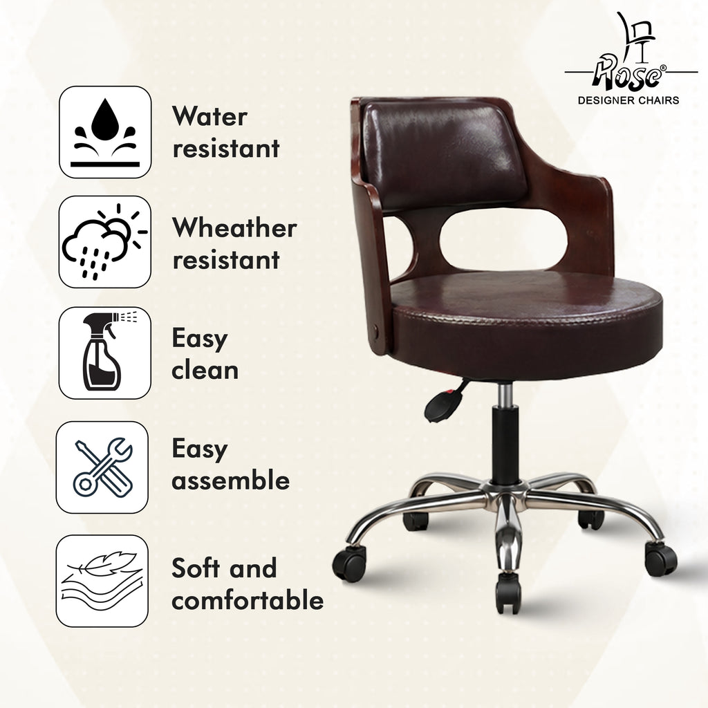 Riva Revolving Bar Stool_Brown_Set of 1_Feature_02