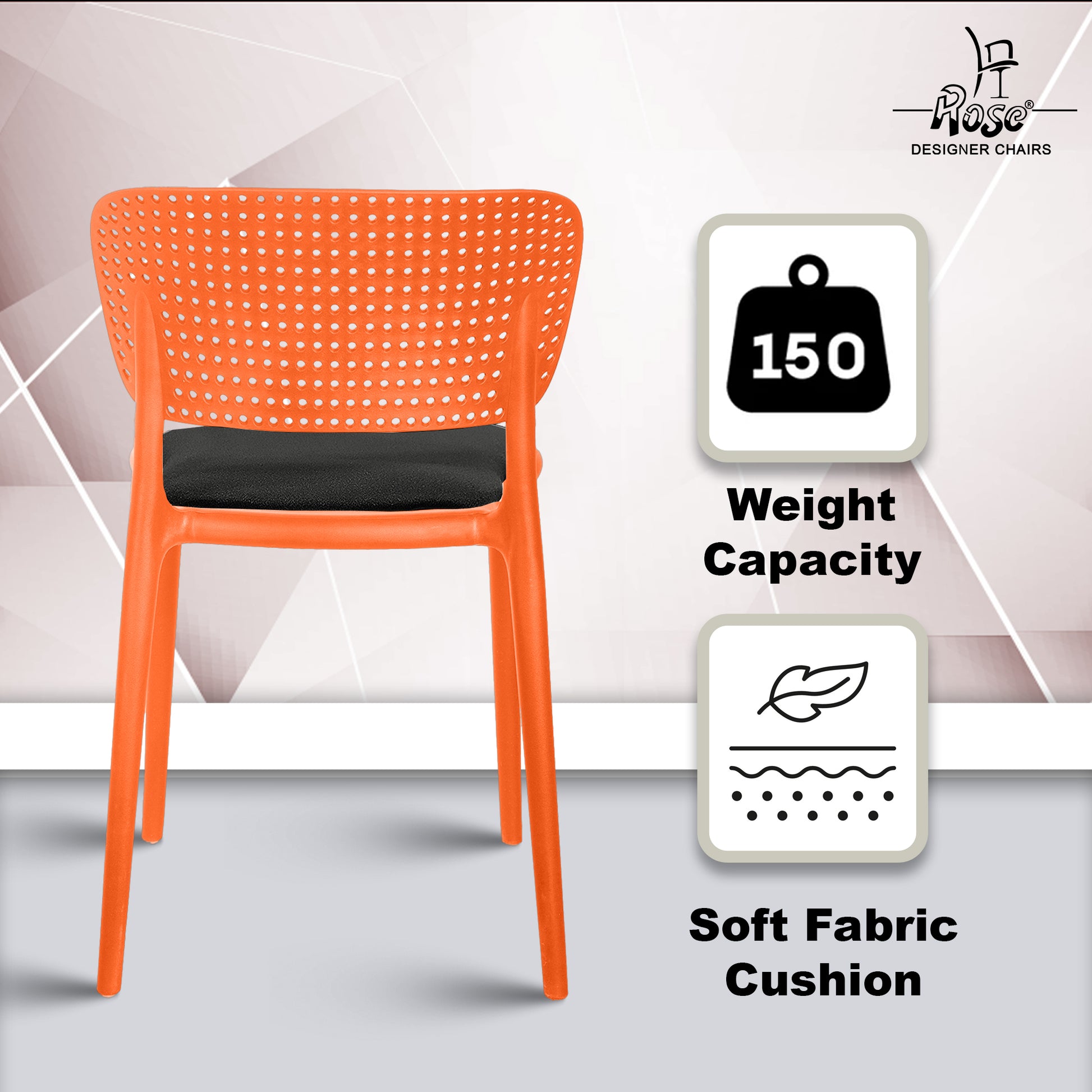 Evaa orange cushion black set of 2 features 2