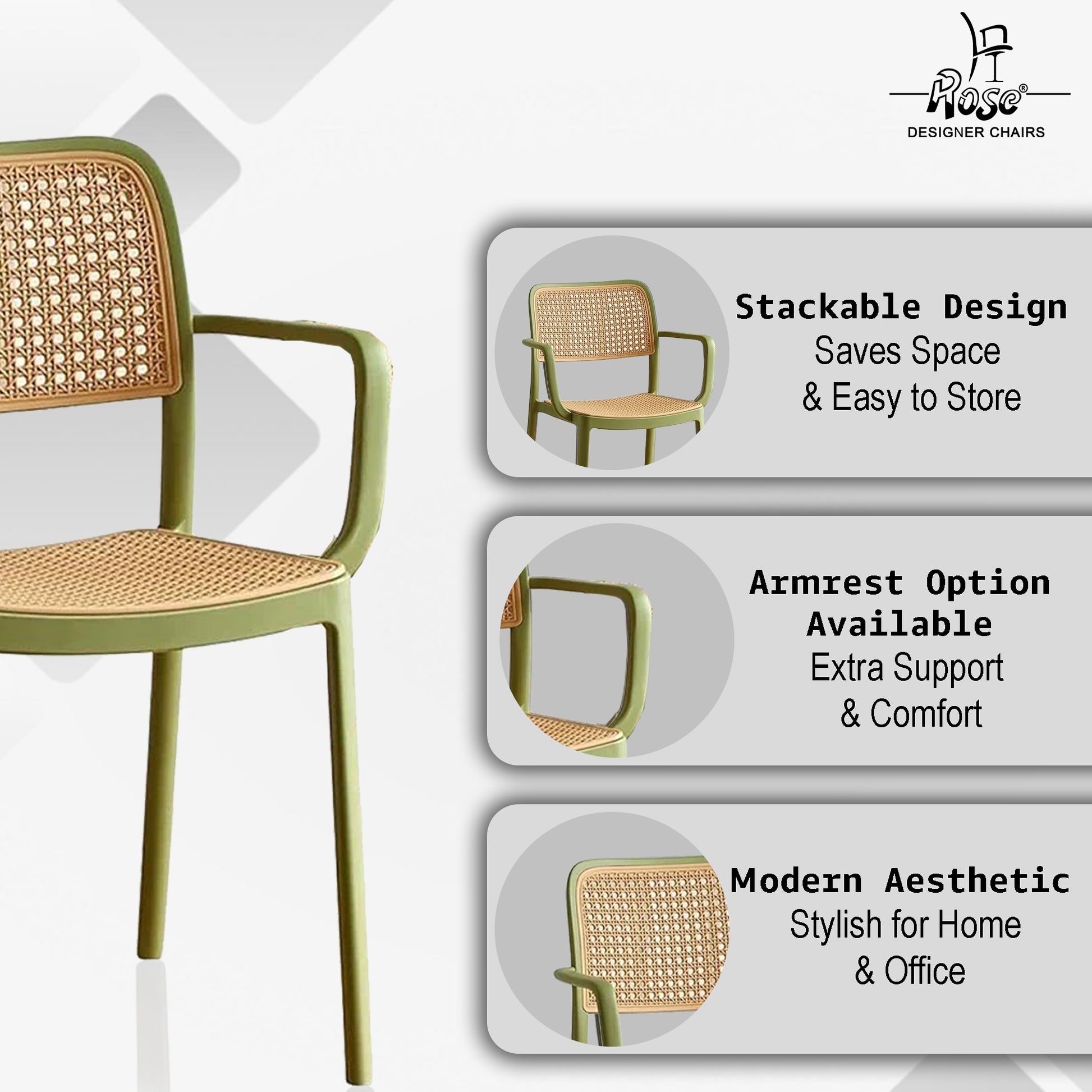 Tokiyo Chair (Green) Set of 4 Features