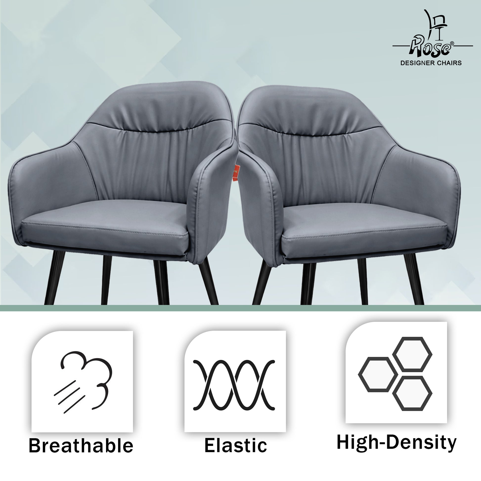 Mack Faux Leather Chair(Slate Gray) Set of 1 Features 2