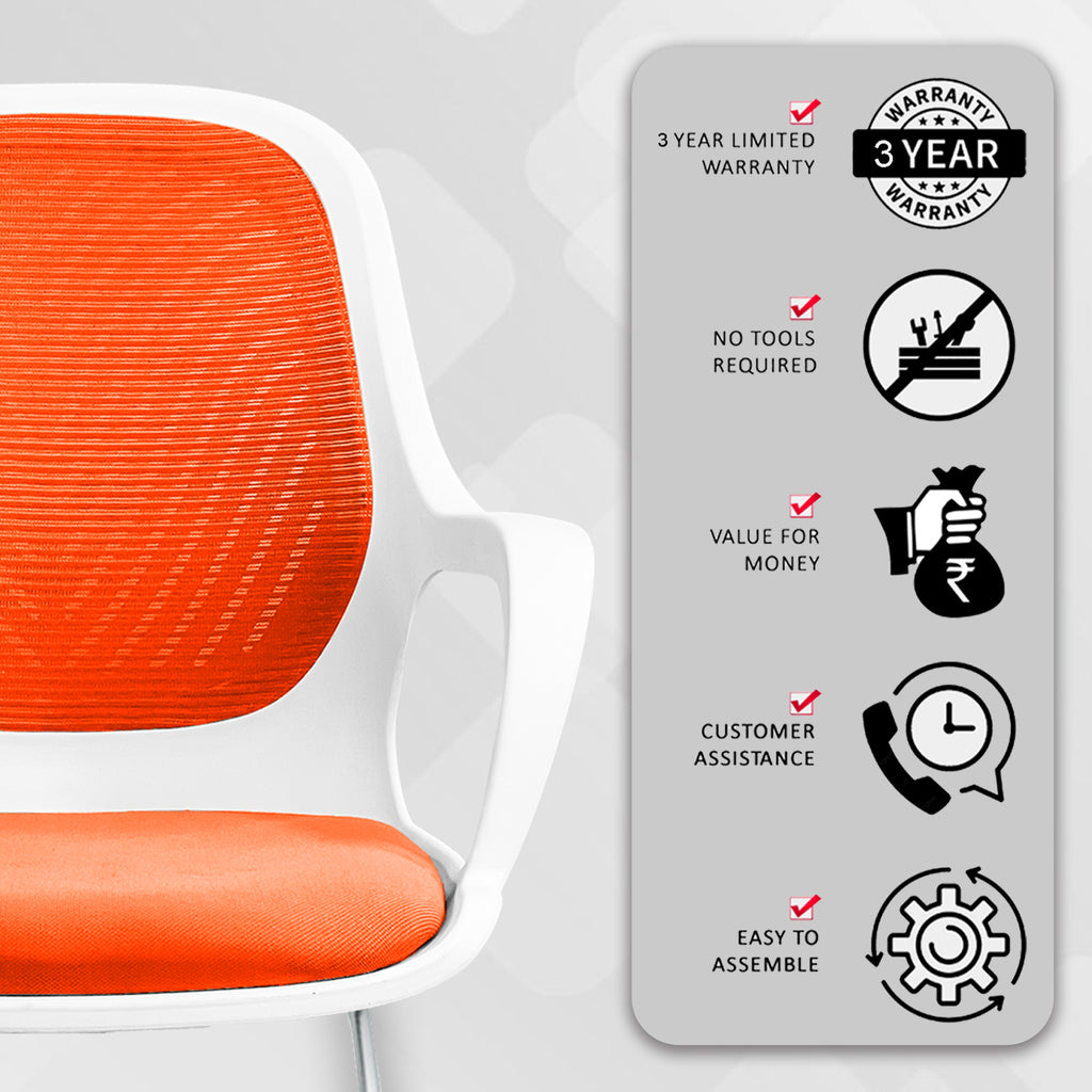 Zaria orang  and white vistar chair  service img