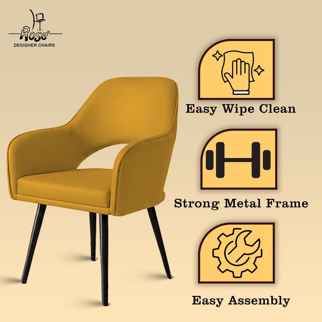 Yuri Faux Leather Chair Honey (Yellow)Set of 1 Features 2
