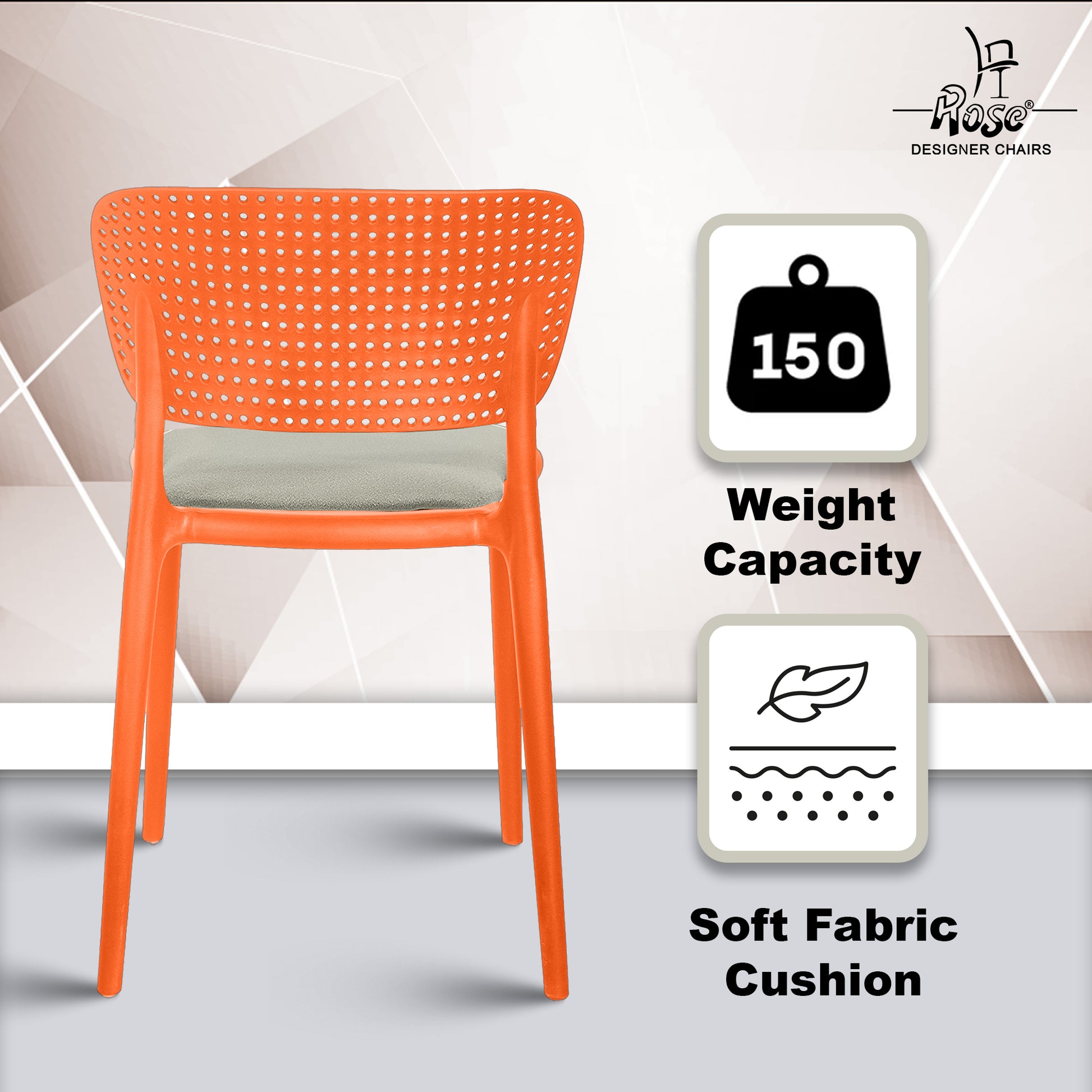 Evaa orange cushion grey set of 2  features 2