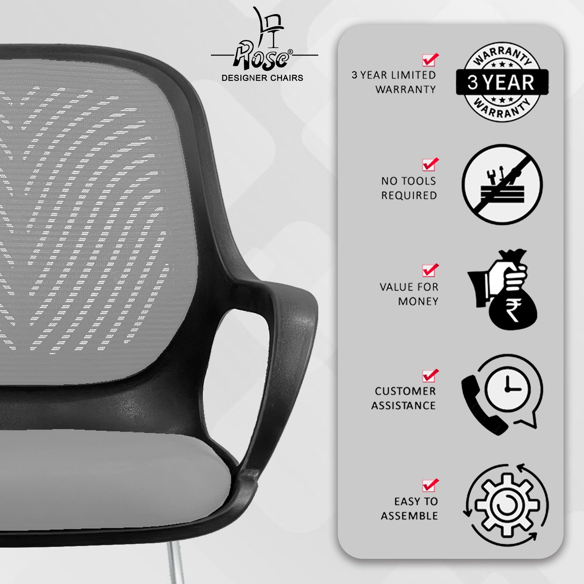 Zaria gray and black vistar chair service img