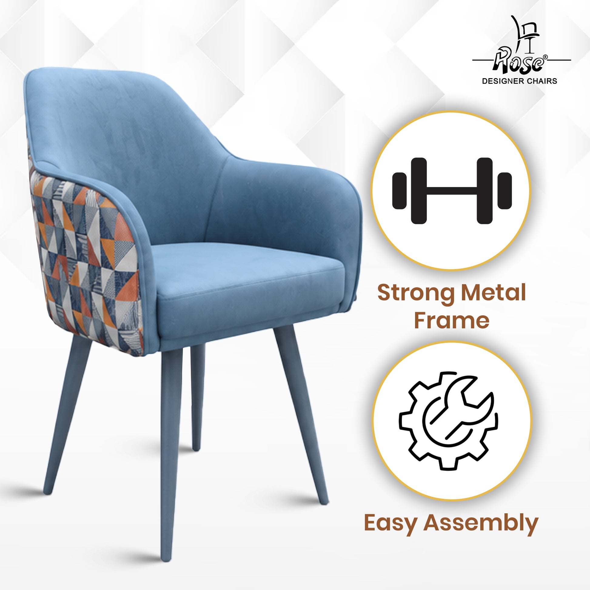  Paul Modern Upholstered Accent Dining Chair(Sky Blue) Set of 2 Features 2