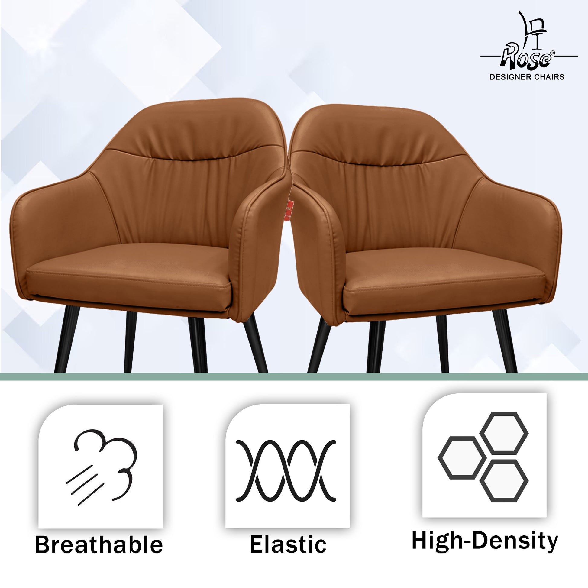 Mack Faux Leather Chair(Caramel Brown) Set of 1 Features 2