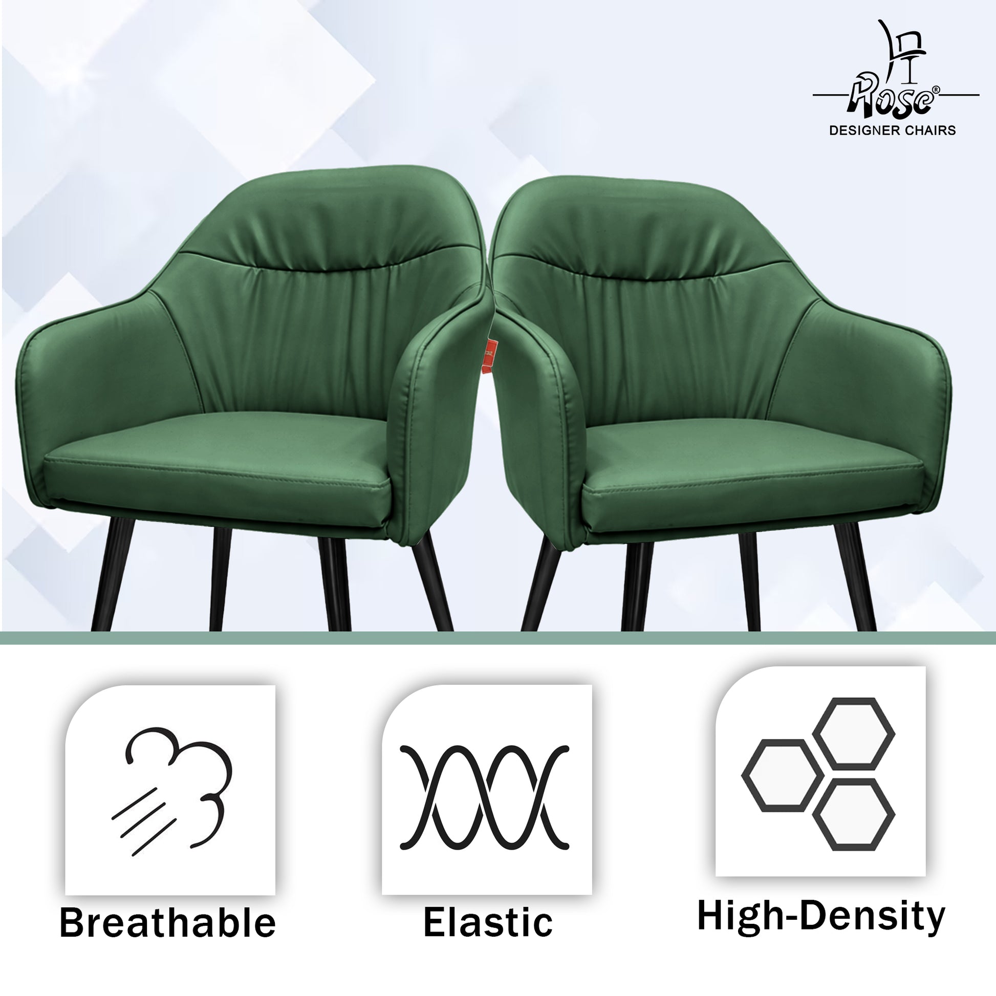 Mack Faux Leather Chair(Pine Green) Set of 2 Features 2