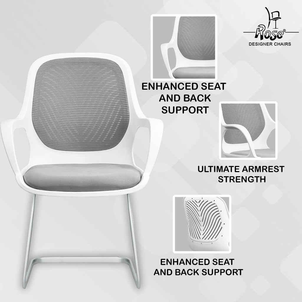 Zaria gray  and white vistar chair features