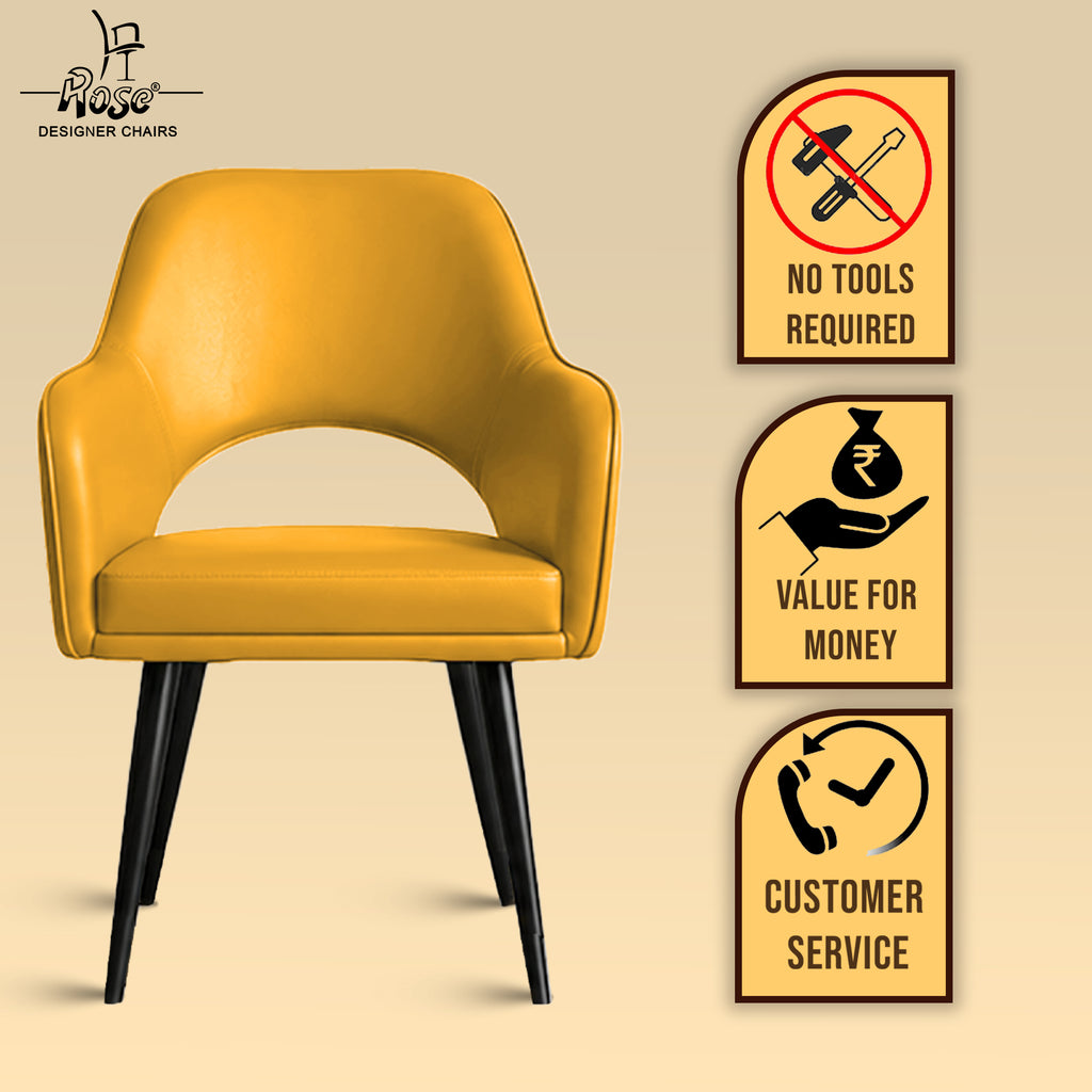Yuri Faux Leather Chair Honey (Yellow)Set of 1 Service