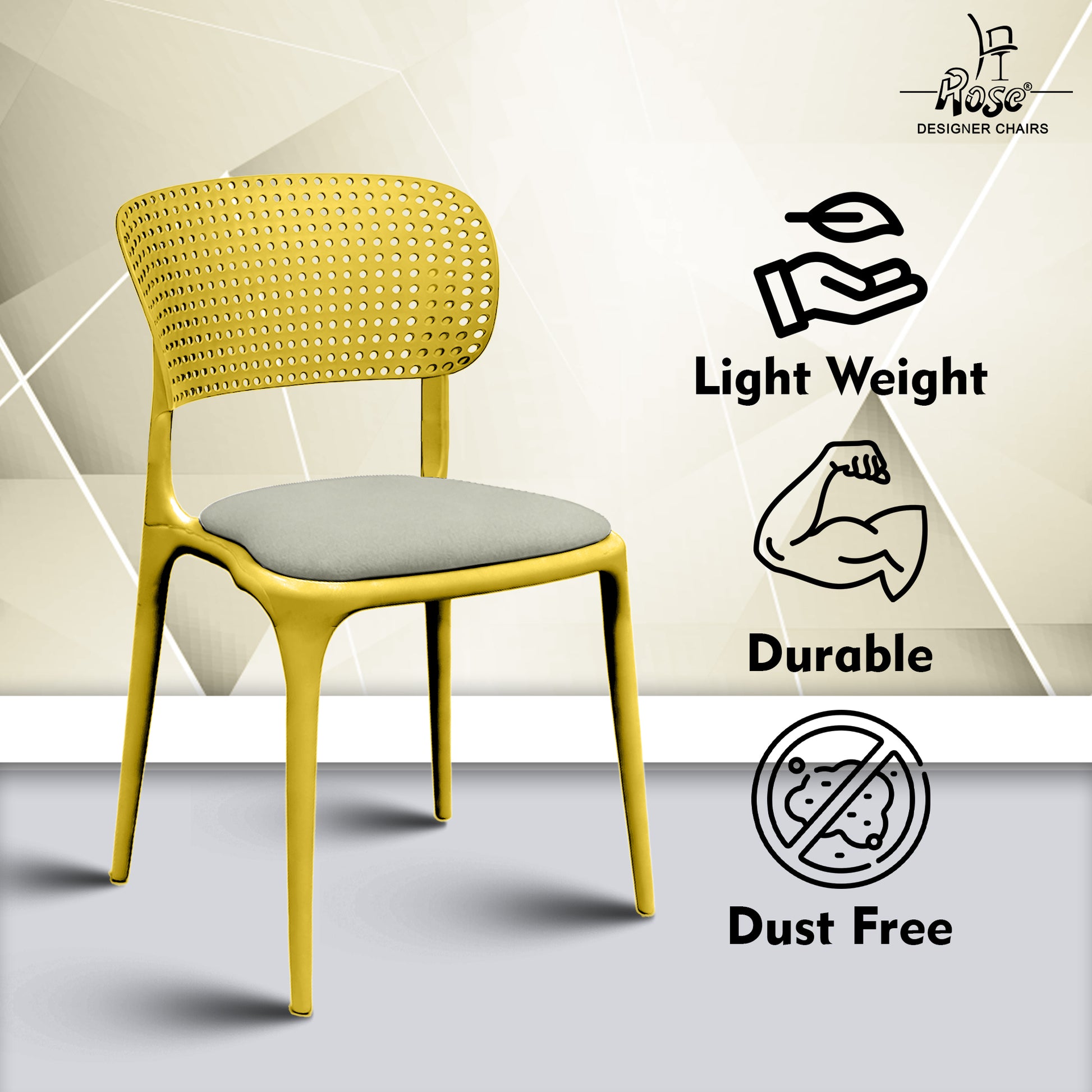 Evaa yellow cushion grey set of 4 features