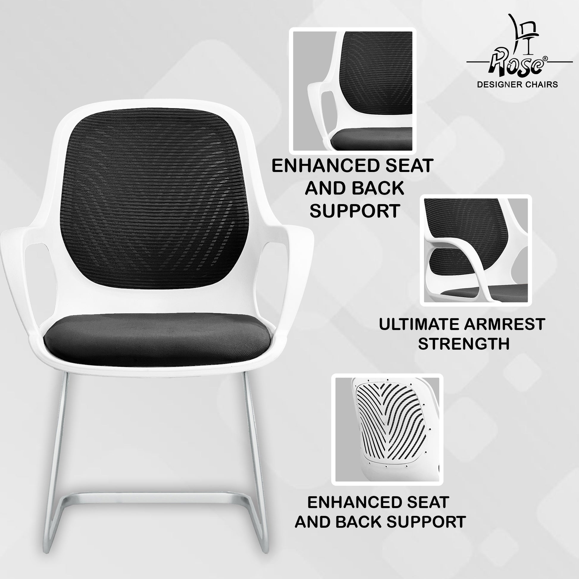 Zaria balck and white vistar chair features img