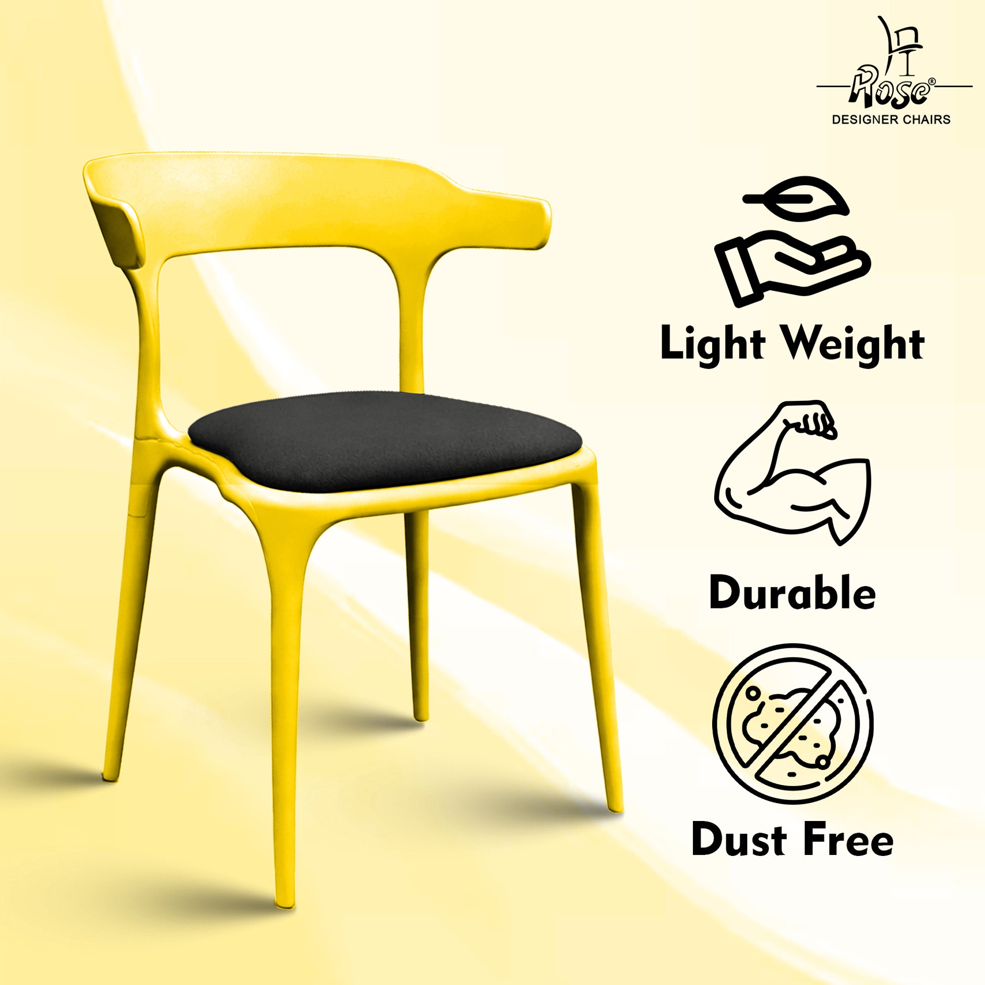 vision cushion black and yellow set of 4