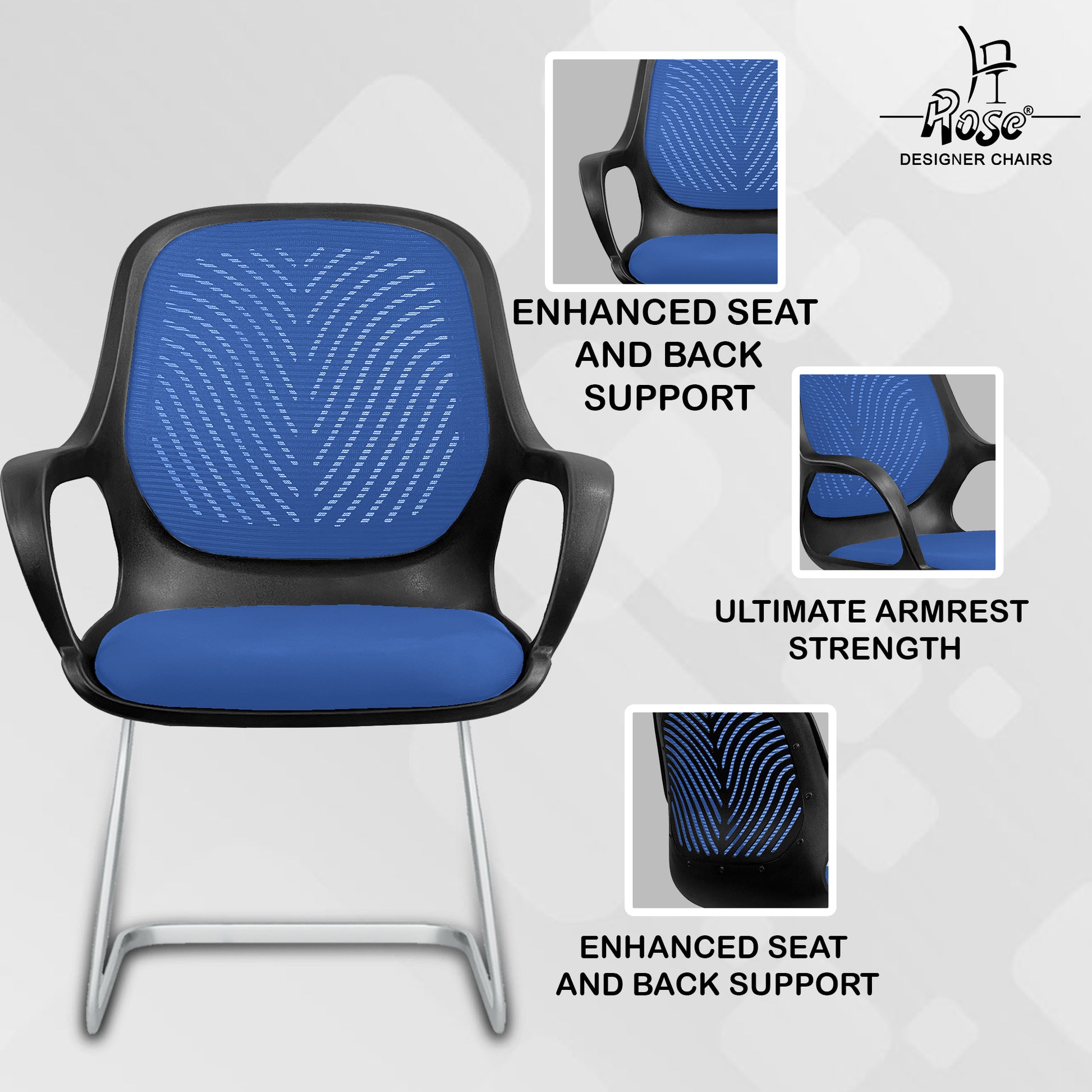 Zaria blue and black vistar chair features img