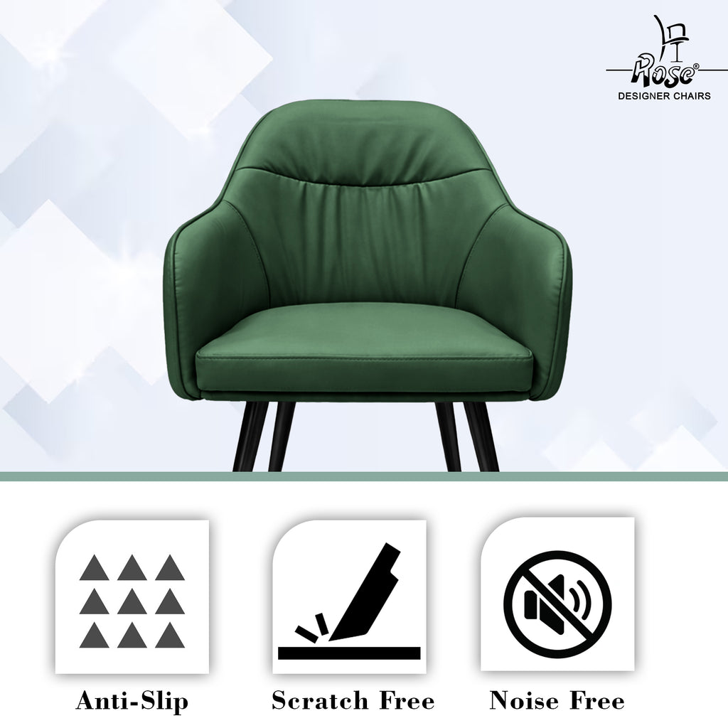 Mack Faux Leather Chair(Pine Green) Set of 1 Features 3