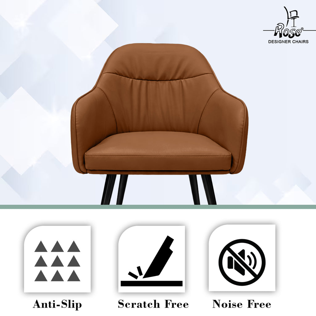 Mack Faux Leather Chair(Caramel Brown) Set of 1 Features 3
