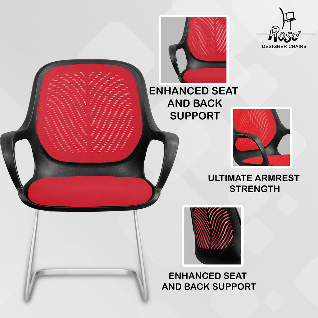 Zaria red  and black vistar chair features