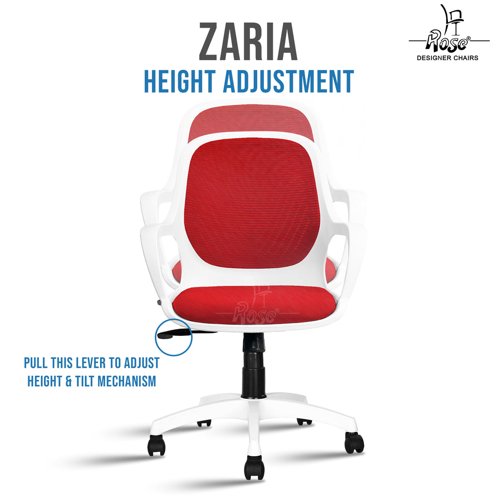 Zaria red  and white chair features 2