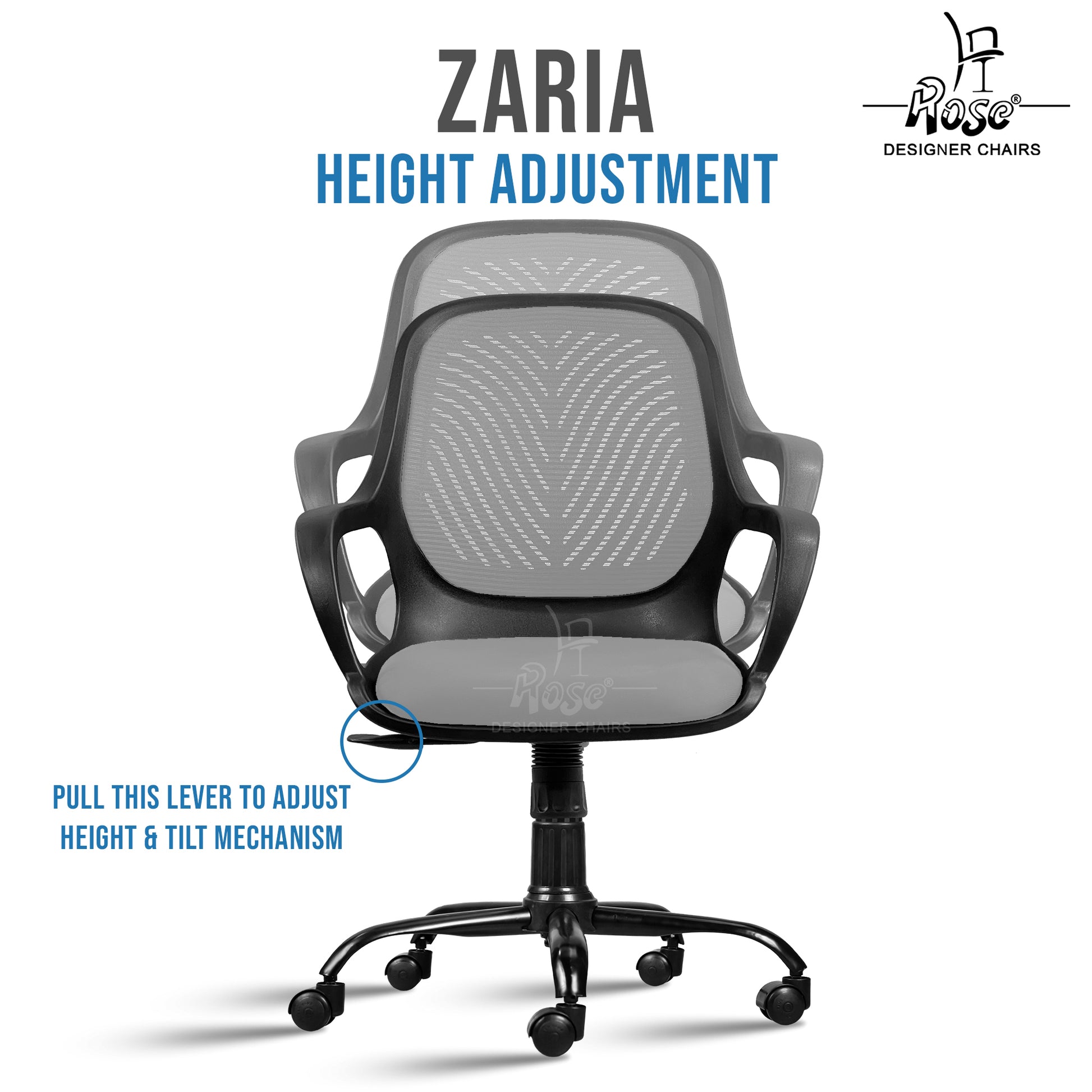 Zaria grey and black chair features 2