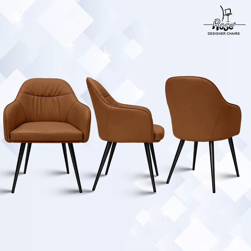 Mack Faux Leather Chair(Caramel Brown) Set of 1 Multiangle
