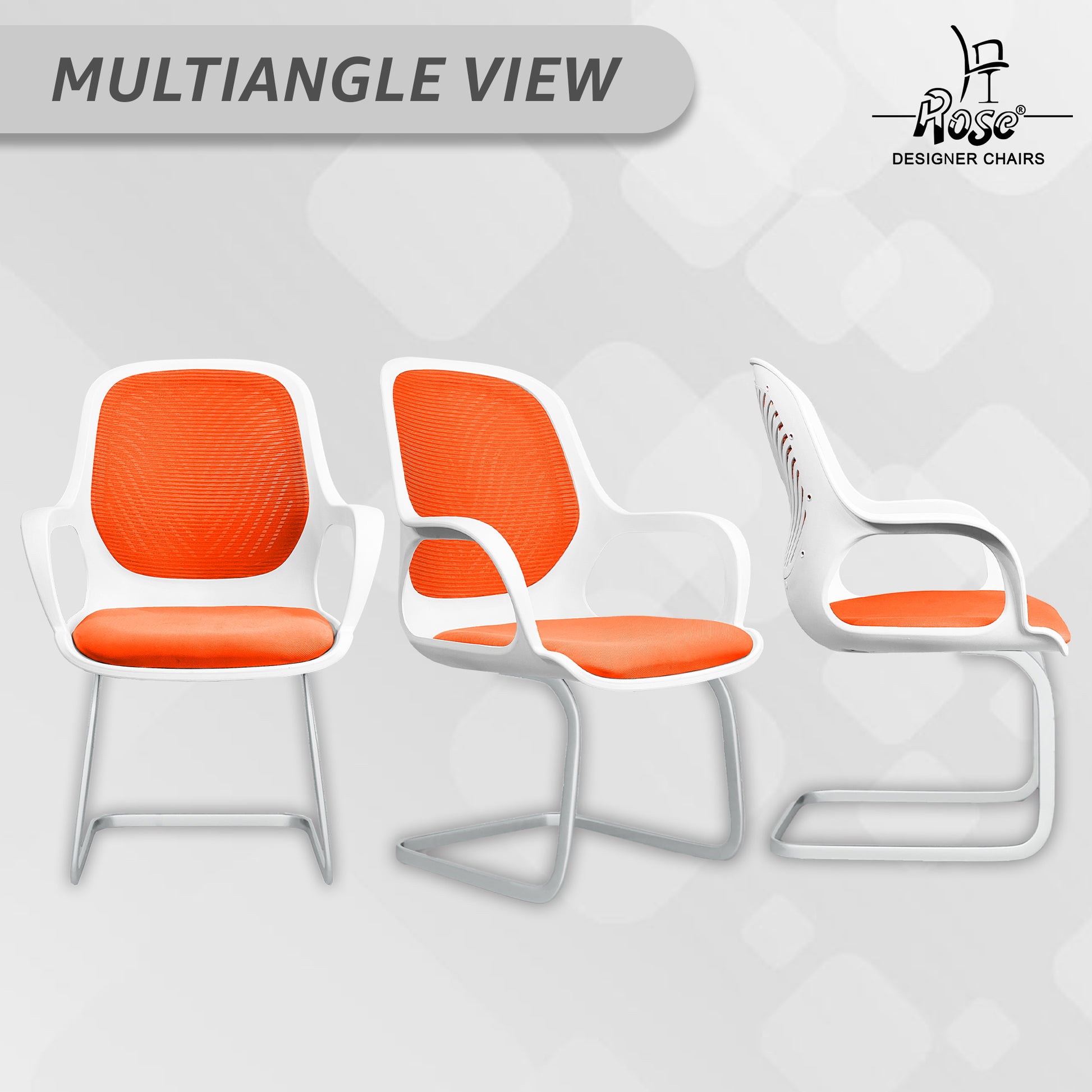 Zaria orang  and white vistar chair multiangle img