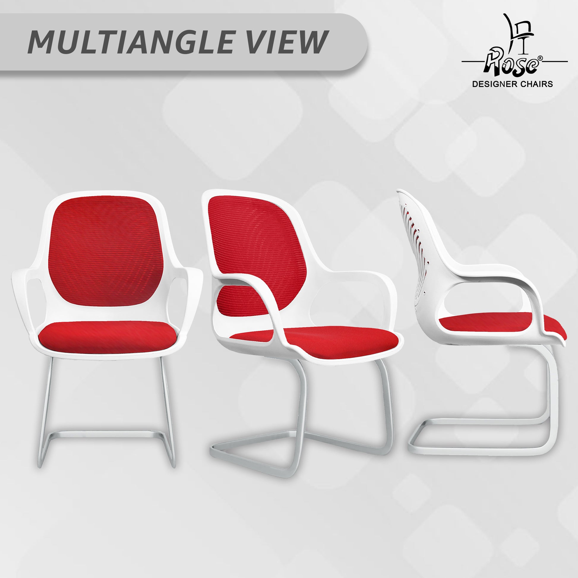 Zaria red  and white vistar chair multiangle img