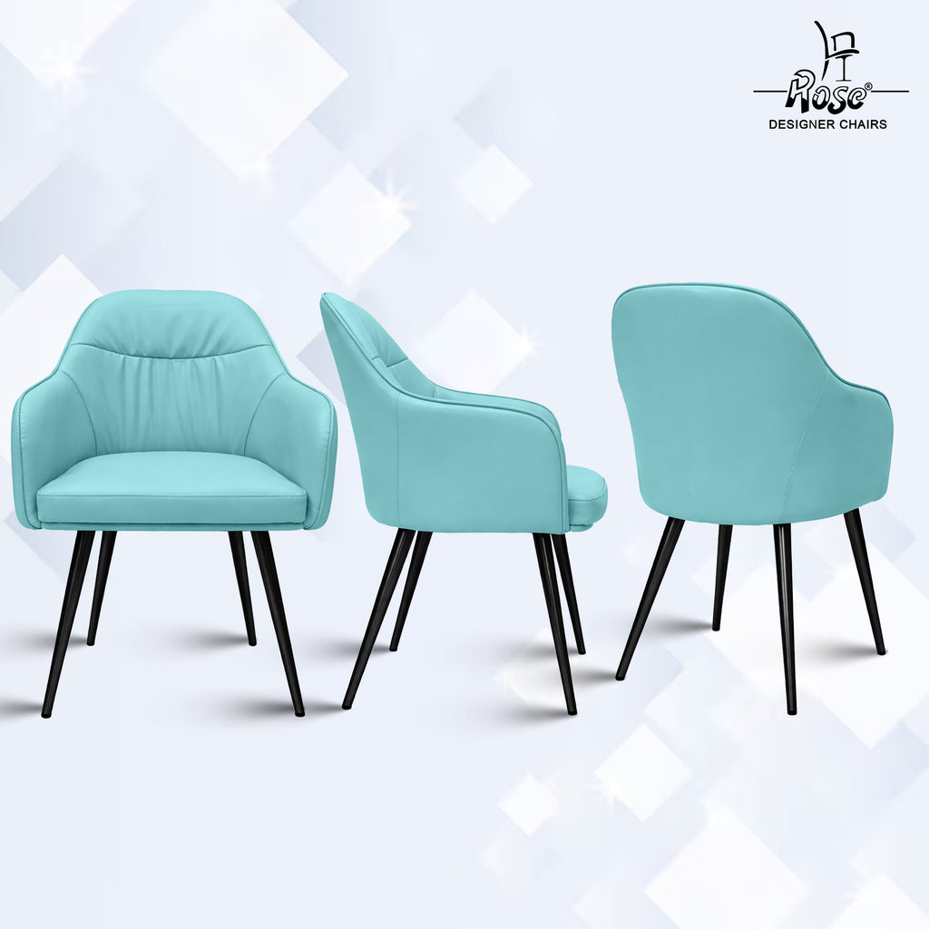 Mack Faux Leather Chair(Sky Blue) Set of 2 Multiangle