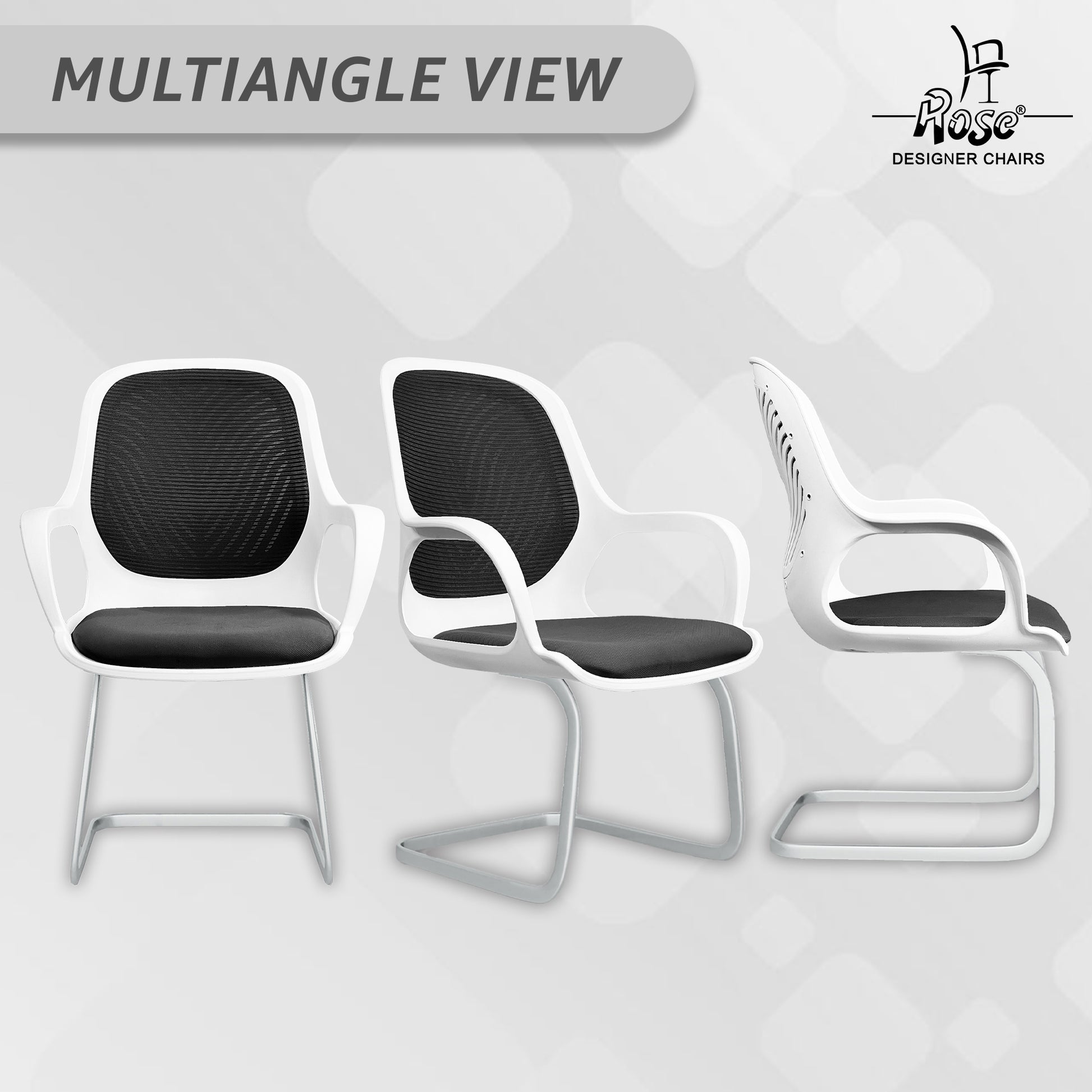 Zaria balck and white vistar chair multiangle img