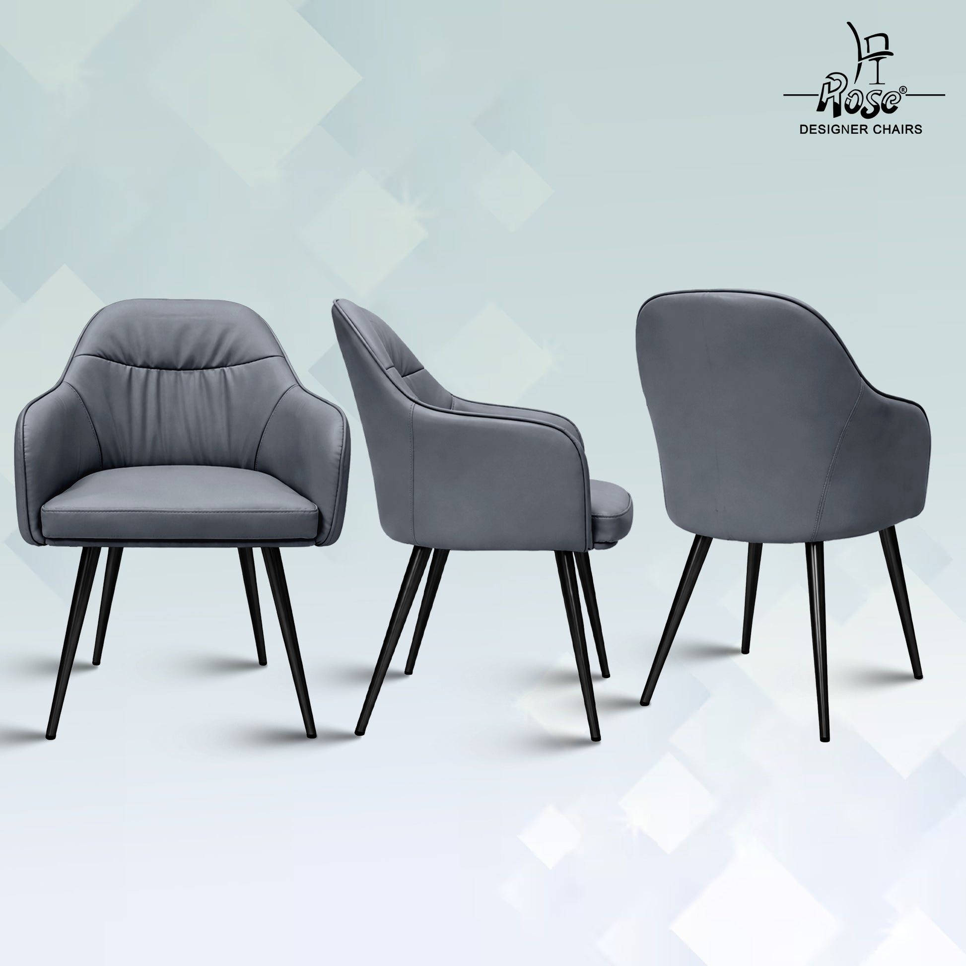 Mack Faux Leather Chair(Slate Gray) Set of 1 Multiangle