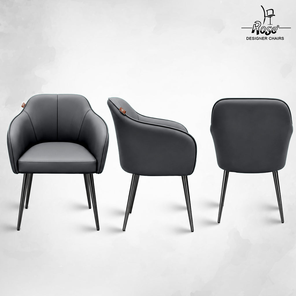 Haze Faux Leather Chair(Slate Gray) Set of 1 Multiangl