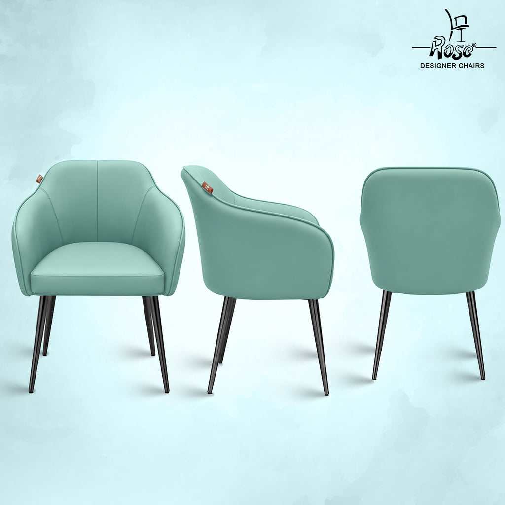 Haze Faux Leather Chair(Sky Blue) Set of 4 Multiangle