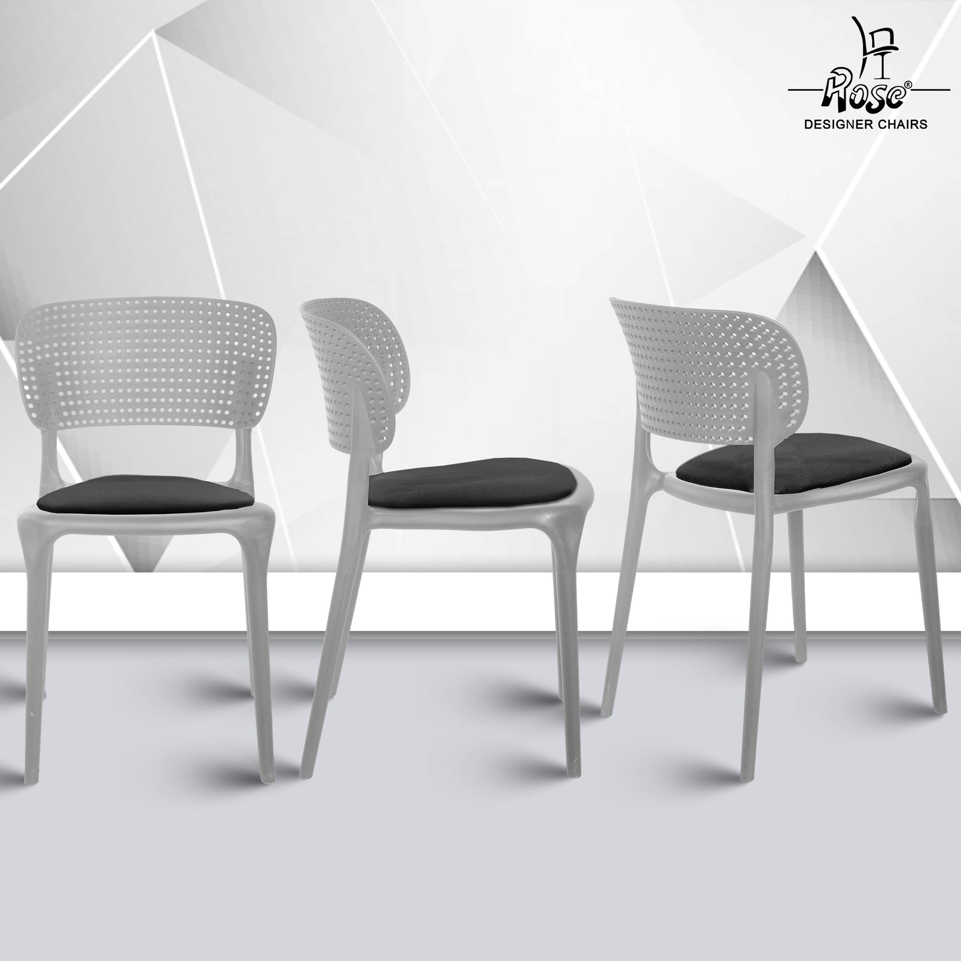 Evaa grey  cushion black set of 4 multiangle