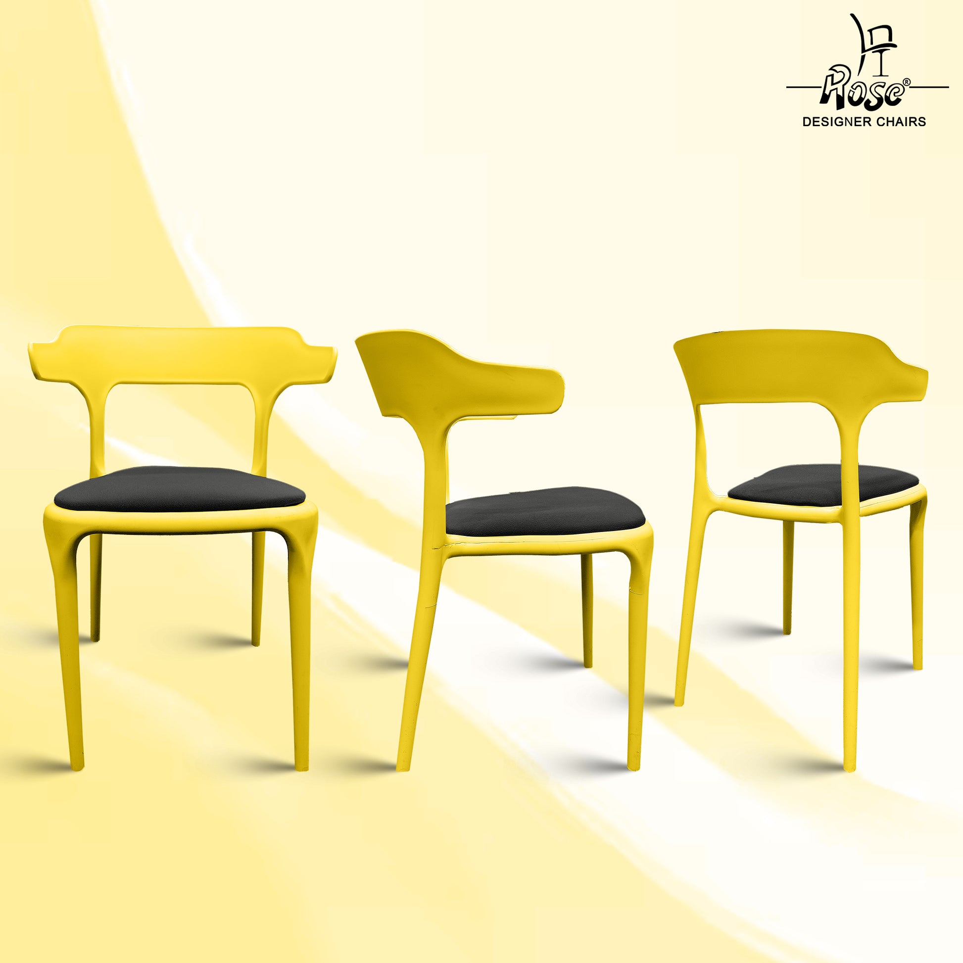 vision cushion black and yellow set of 4