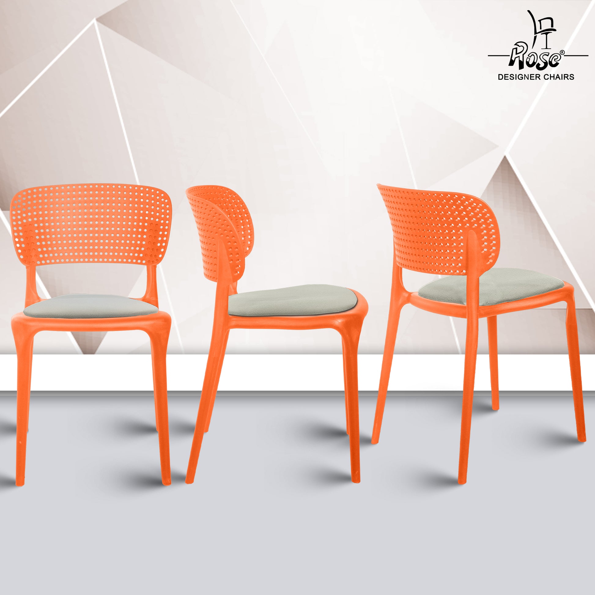 Evaa orange cushion grey set of 4 multiangle 