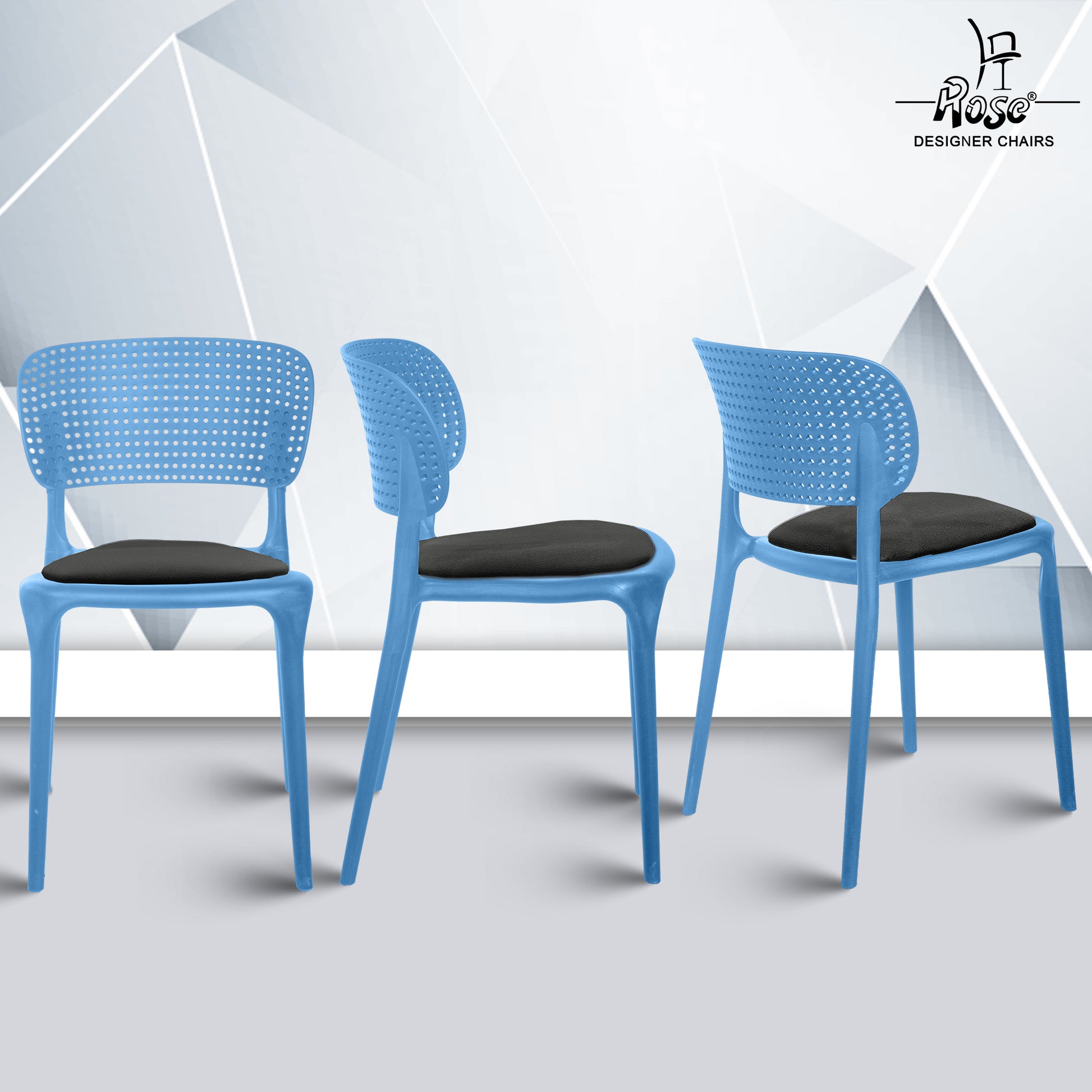 Evaa blue cushion black set of 2 multiangle