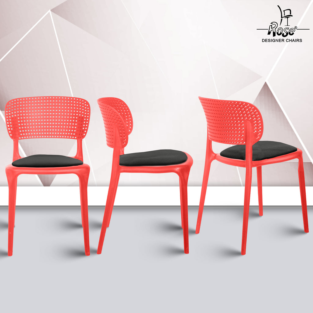 Evaa red cushion black set of 4 multiangle