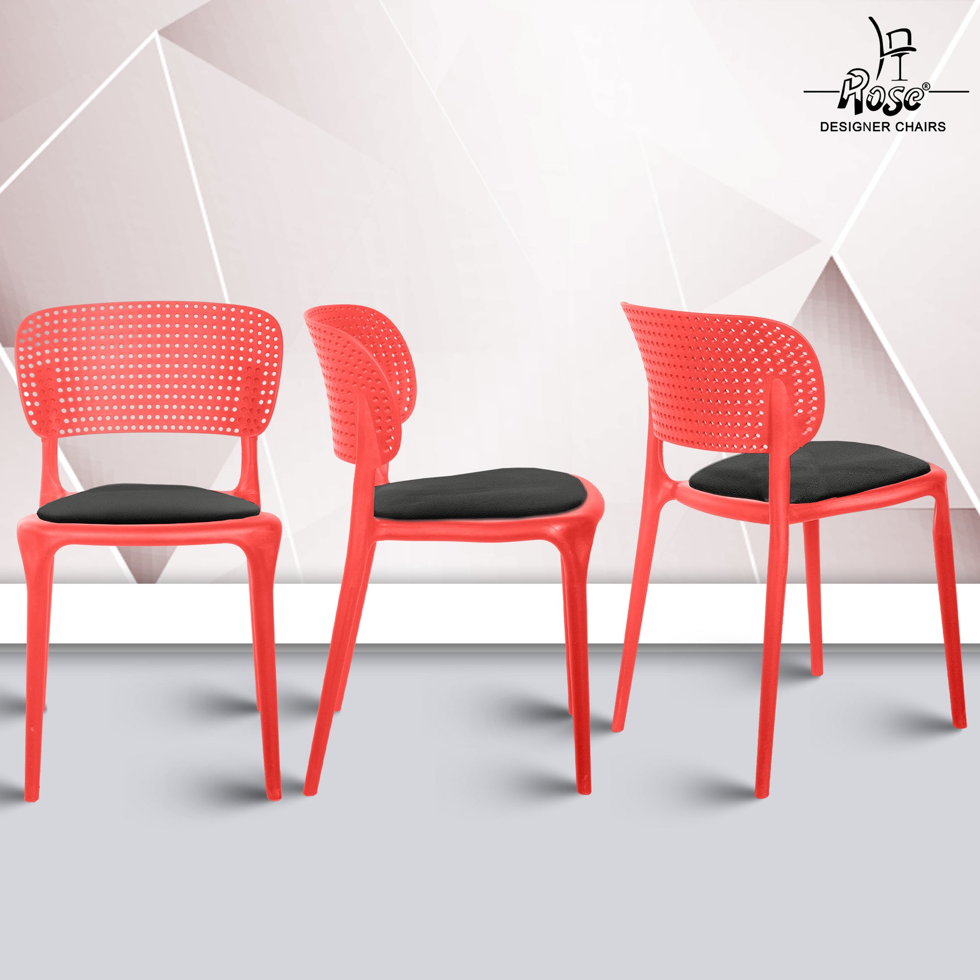 Evaa red cushion black set of 4 multiangle