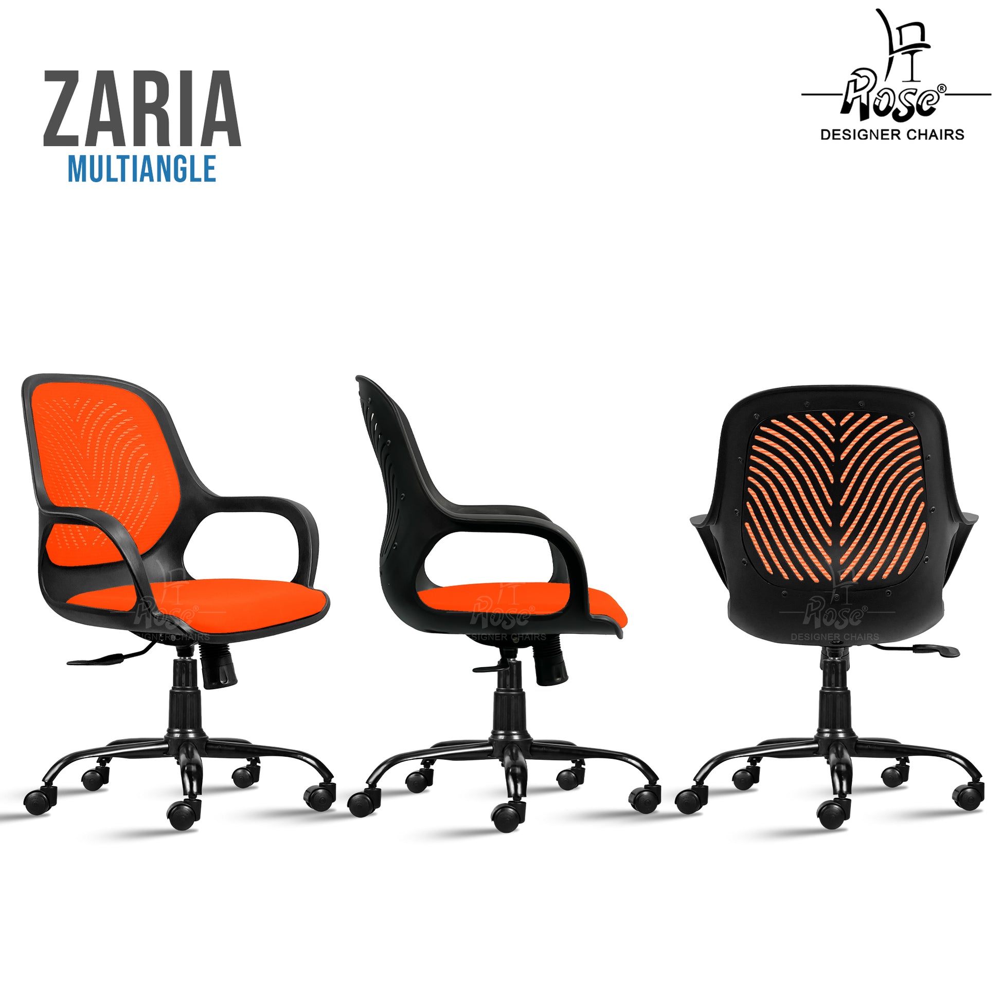 Zaria orang and black chair multiangle