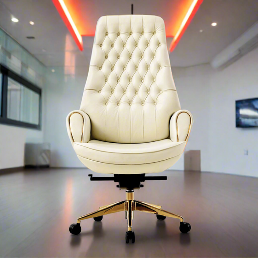 Rose Majestic Luxurious High Back Chair (White)