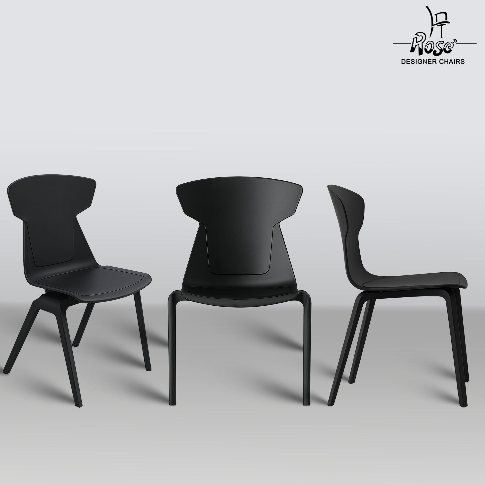 Core Modern Accent (Black) Chair Seat of 2 Multiangle