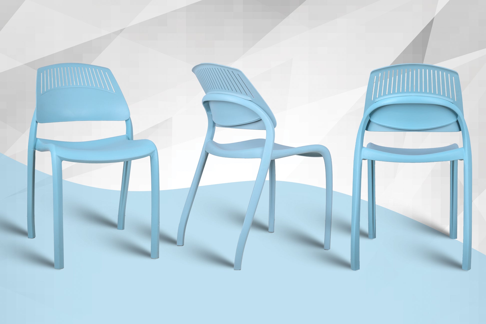Riveria Cafe Chair set of 04 blue