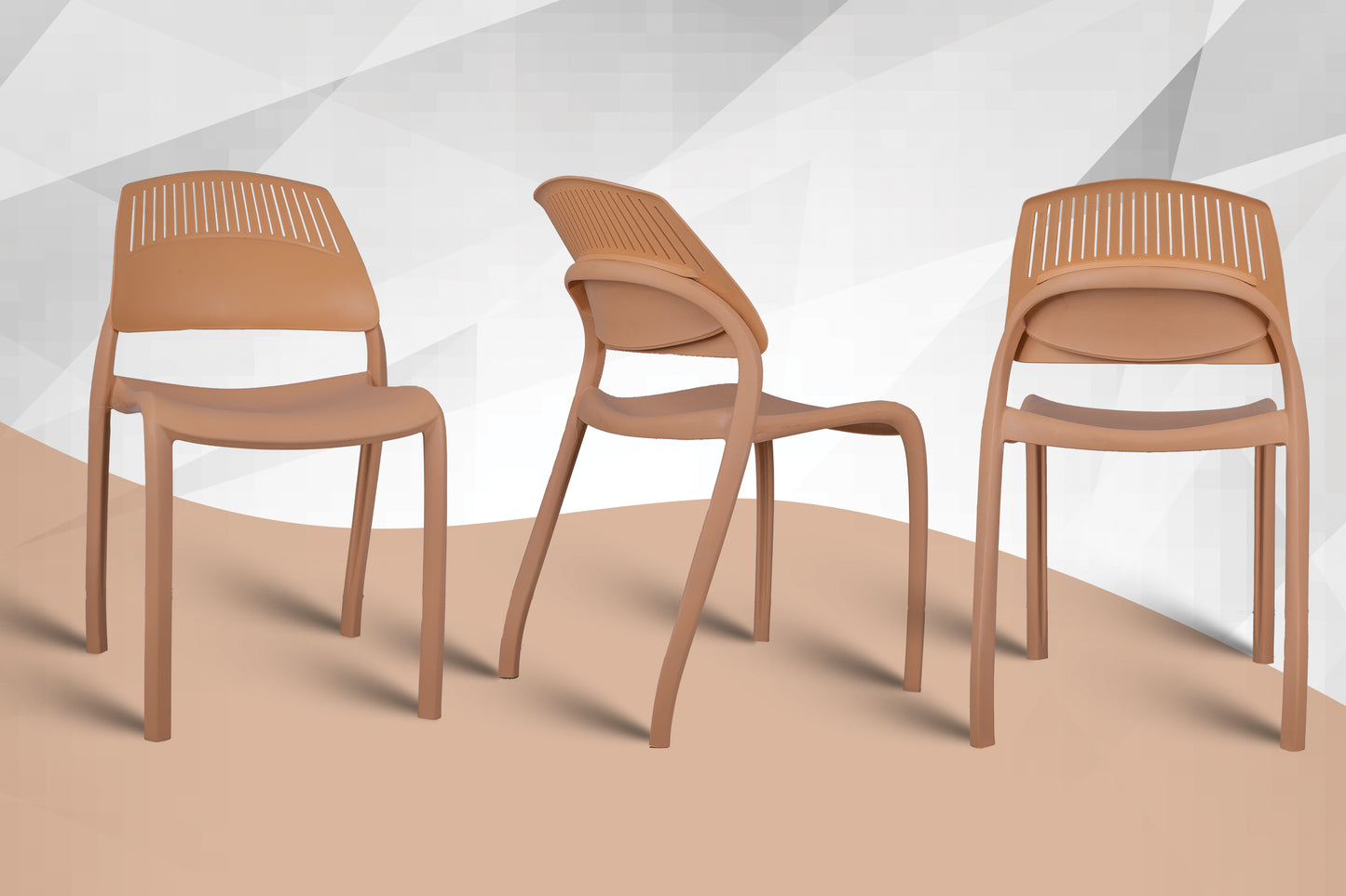 Riveria Cafe Chair set of 04 Rust