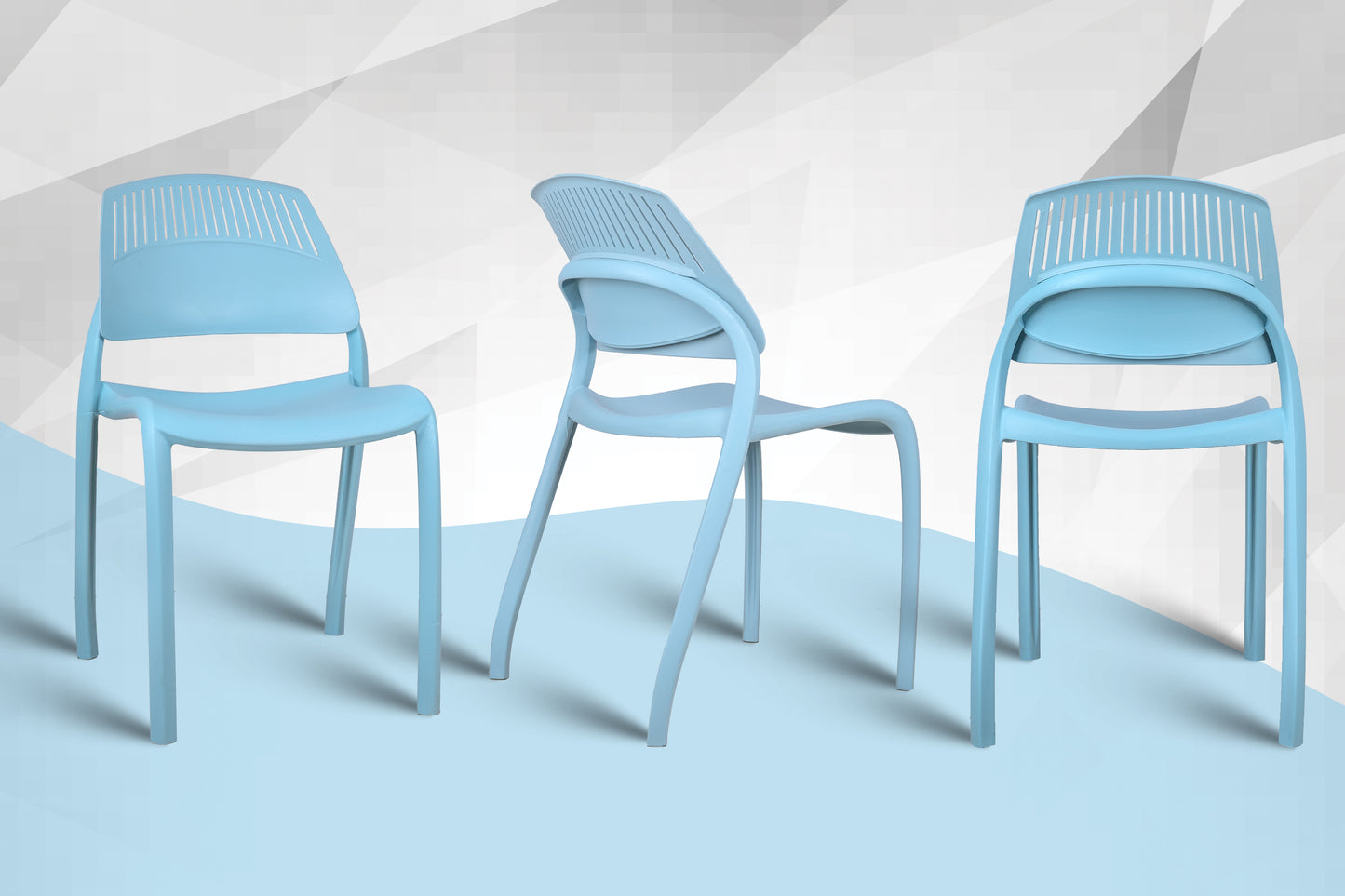 Riveria Cafe Chair set of 02 blue