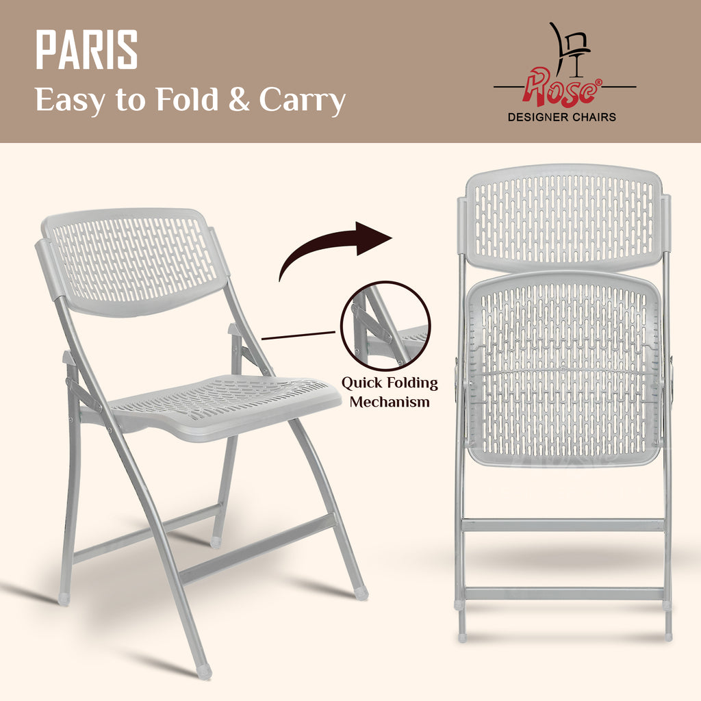 ROSE® Paris Folding Chair for Home | Lightweight, Portable, Balcony, Garden, Camping Chair | Indoor Outdoor Chair | Restaurant Chair