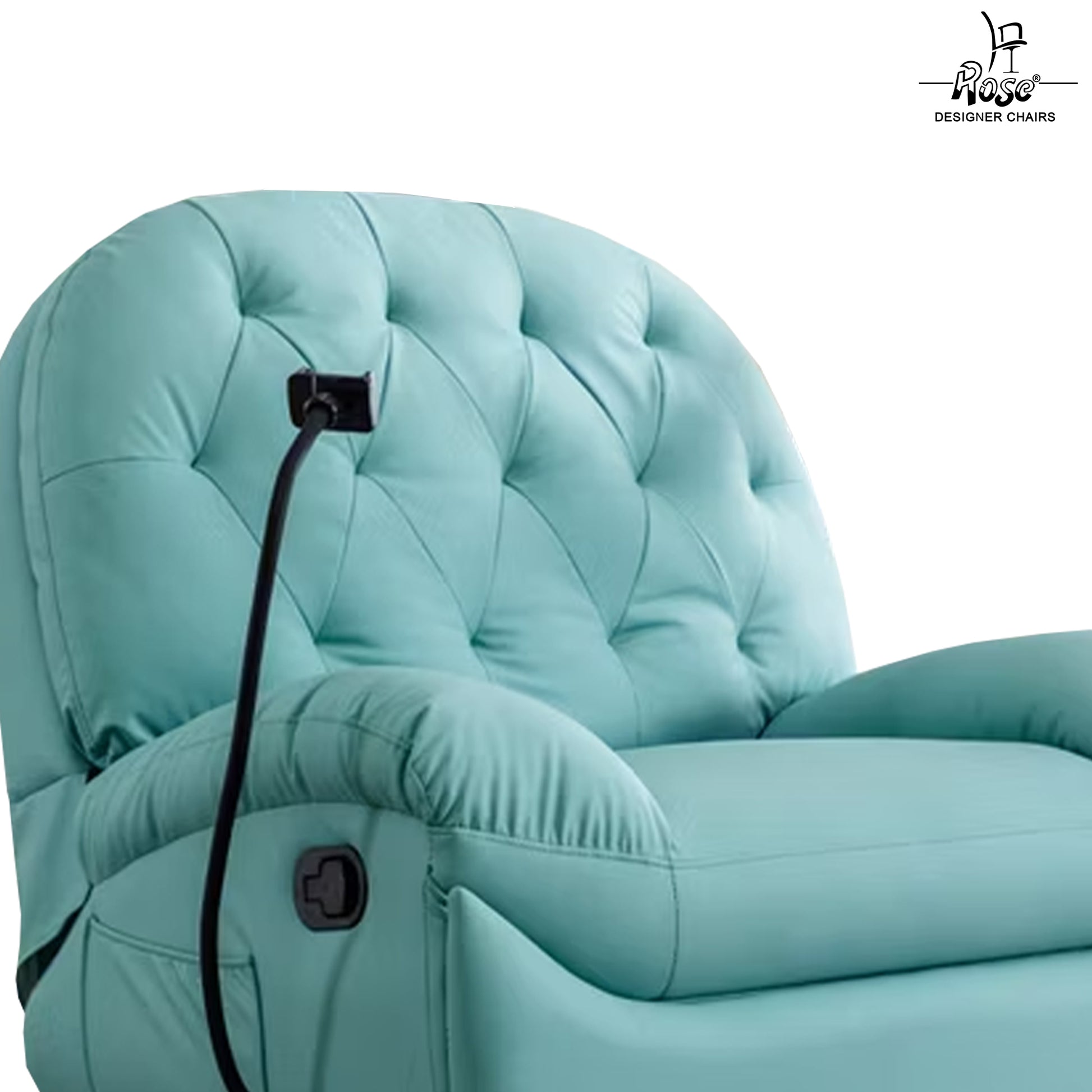 Rose Cozzio 3R Recliner Sofa | Rocking, Revolving, and Reclining Lounge Chair with Mobile Stand (Tropical Sky)